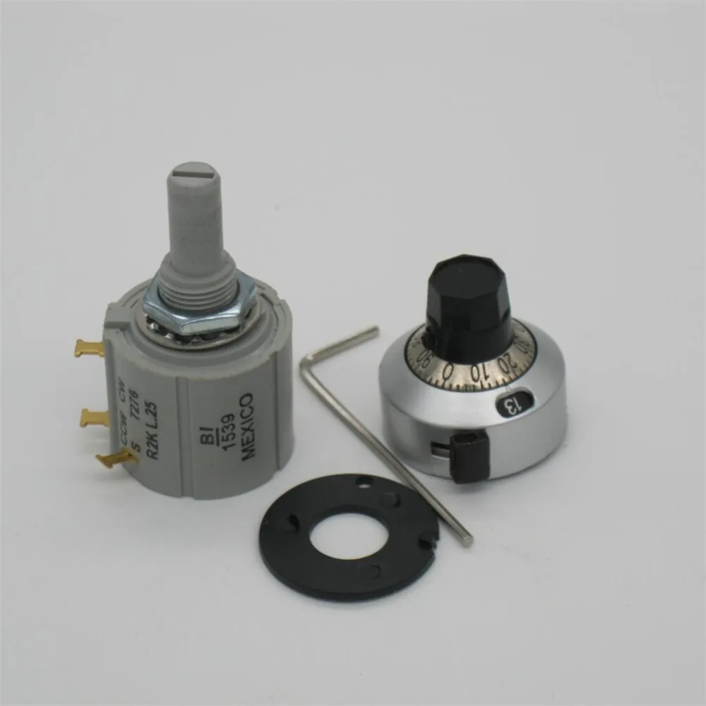 

Original Potentiometer, embroidery machine spare parts - CCW CW S 7276 R2K L.25, BI Mexico 2W Rotary Wirewound + Digital knob