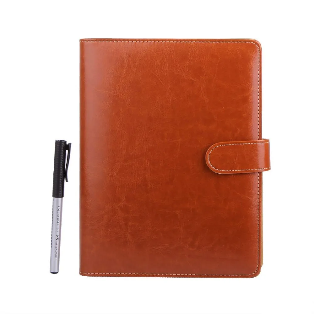 

A5 Leather Notebook Refillable Loose Leaf Business Notebook Conference Folder Travel Dairy Notebook 200 Pages