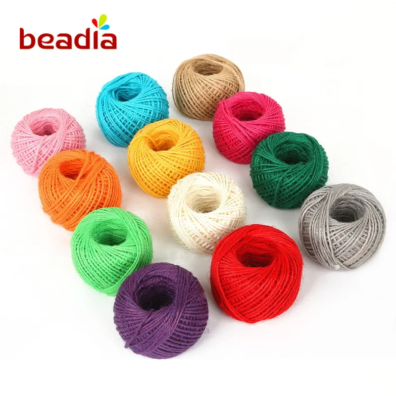 

1Roll Burlap Rope Natural Sisal Twine 2mm Rustic Wedding Decoration 50M Jute Twine Hemp Rope String Christmas Wrapping Cords