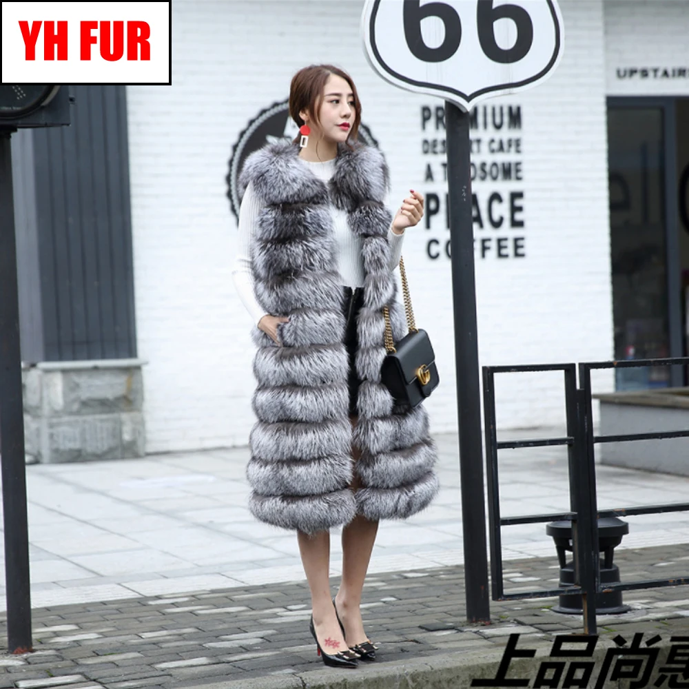 

Autumn Winter Women Real Fox Fur Vest 100% Natural Real Fox Fur Waistcoat Brand Lady Warm Soft Quality Genuine Fox Fur Gilet