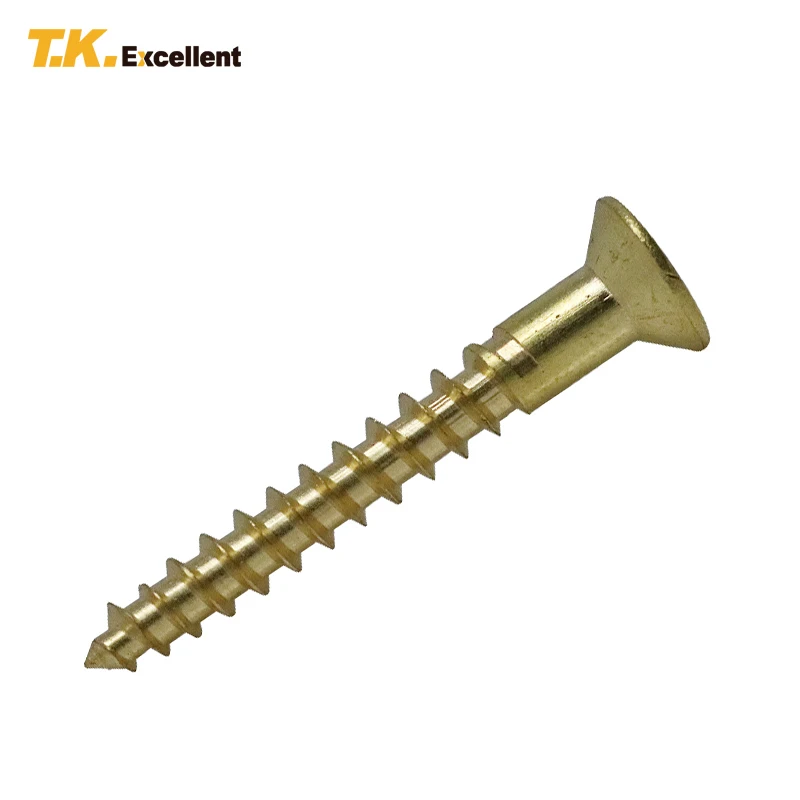 T.K.EXCELLENT 40 Pcs Gold Color Brass Screw Phillips Wood Screws for