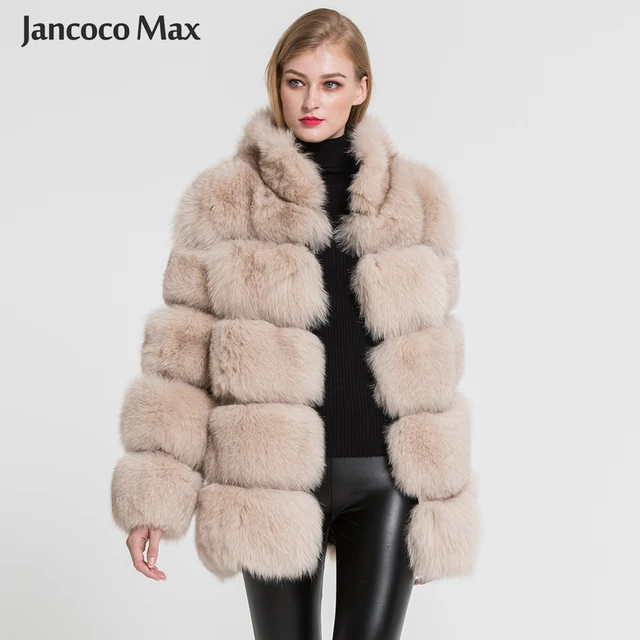 Women Luxury Fox Fur Coat 100% Real Fur Winter Thick Warm Fur Jacket Fashion Outerwear 2018 New Arrival S7362