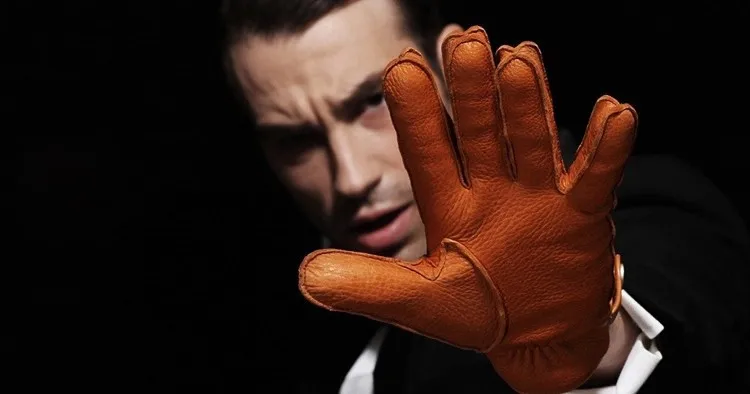 Высокое качество Для мужчин оленьей перчатки полный палец Geuine кожаные водительские перчатки осень-зима теплые кашемировые трикотажной