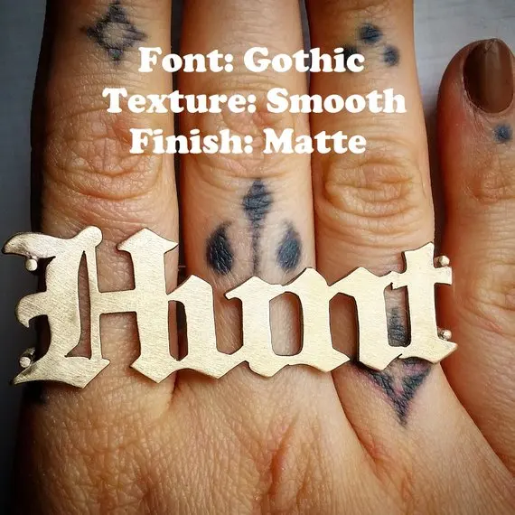 Online Duoying placa con nombre personalizada anillo nudillos nombre anillo plata anillo con placa para el nombre placa de identificación grande personalizado nudillos tres dedos anillo latón