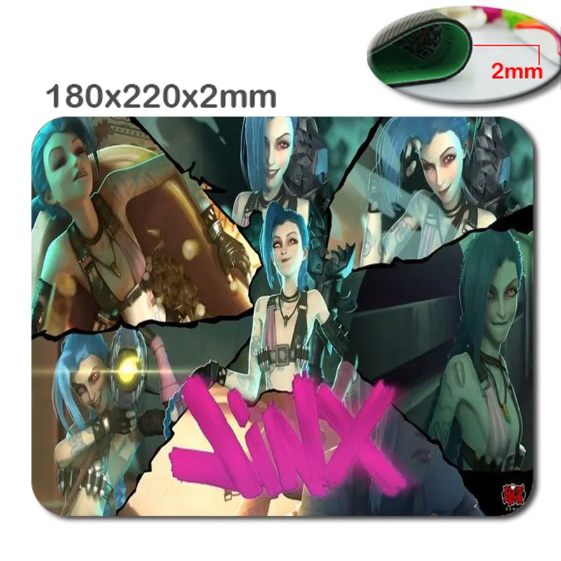 League of legends Jinx 220mm*180mm *2mm DIY gaming pad mouse notbook computer mouse pad padmouse notebook PC players to play mat