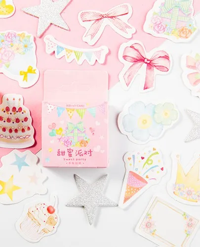 

Sweet party diy decorative stationary stickers(1pack=46pieces)
