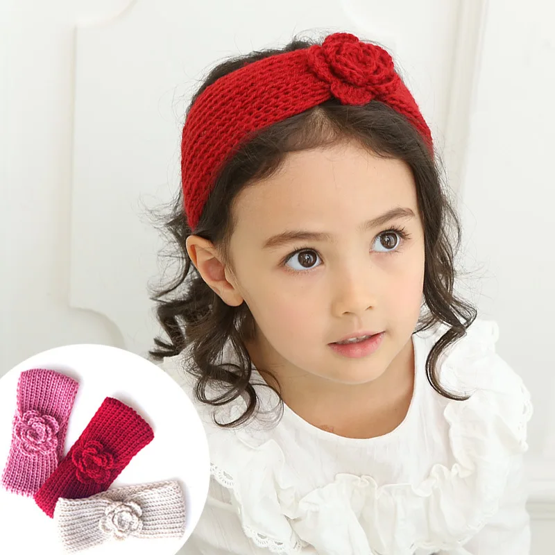 Knitted wool children headband handwoven headbands autumn winter
