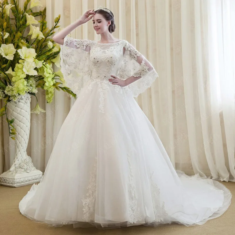 Aliexpress.com : Buy Luxury Vintage Batwing Sleeve Lace Wedding Dress ...