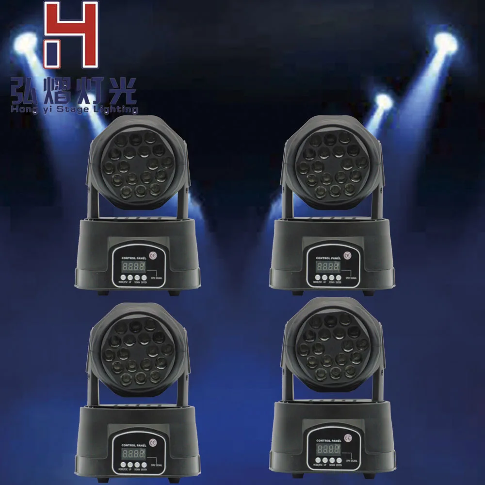 

(4pcs/lot) moving head led rgbw beam 18x3w DMX 512 14 channels 25 Degree AC 90-120V ,50Hz from china moving head dj light