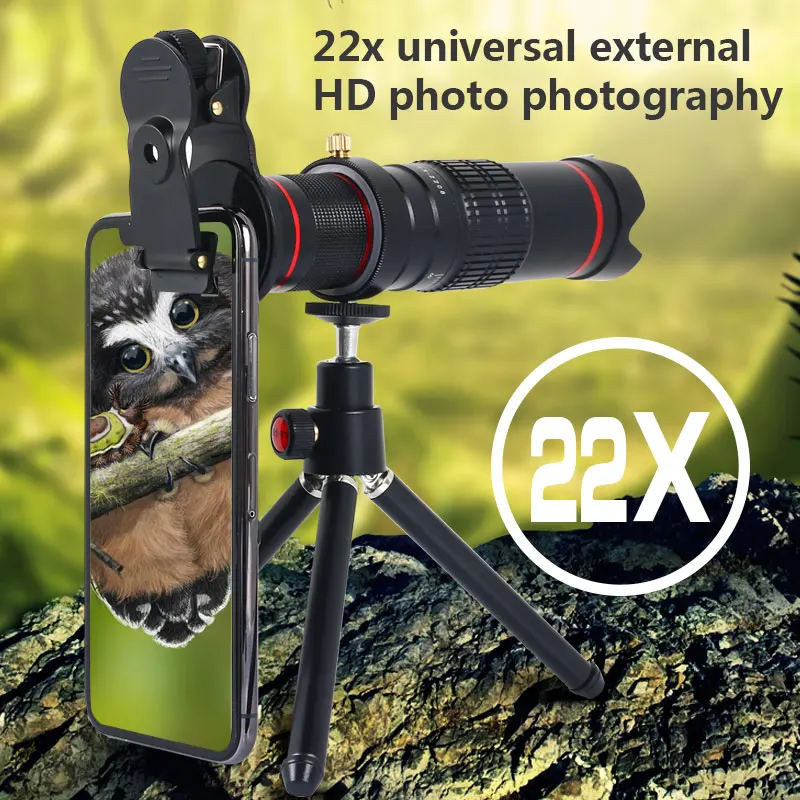 

Cewaal Monocular Black Kit Phone Camera Lens Accessories Telescope Lens Universal Telescope Clip-On Camera Lens Parts