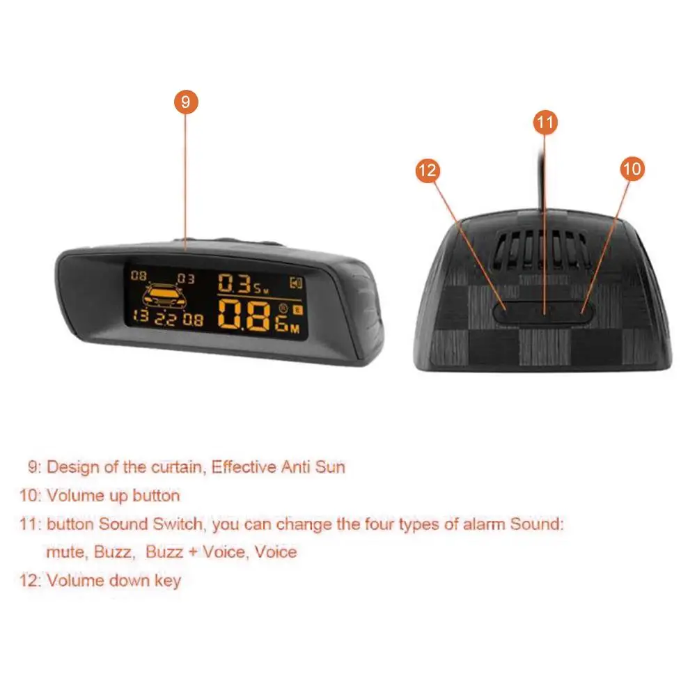 Full Digital Distance Display Reversing Radar LCD Car Parking Sensor Kit A10 With 4/6/8 Probes Parking Sensor Full Digital Distance Display Reversing Radar LCD Car Parking Sensor Kit A10 With 4/6/8 Probes Parking Sensor