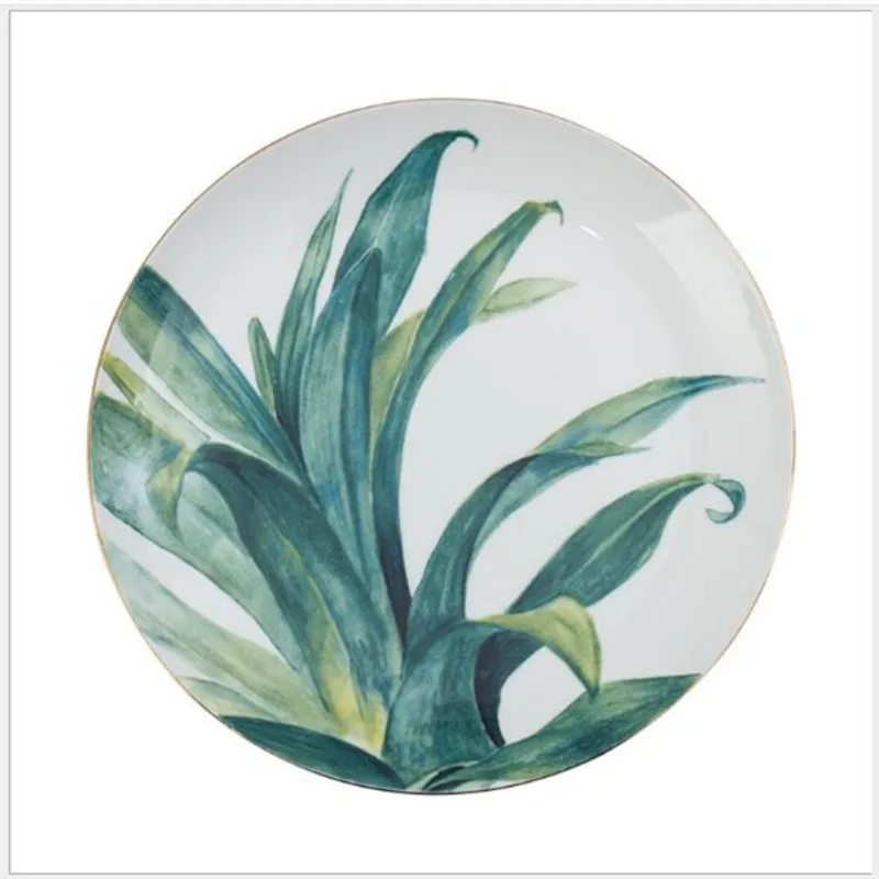 Green Plants Porcelain Dinner Plate (7)