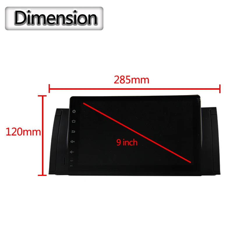 Top Android 9.0 Octa Core 4G RAM 32G ROM GPS Navi 9 " Inch Car DVD Multimedia for BMW E53 X5 2000-07/E39 5er 96-03 with Radio/BT/RDS 4