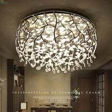 Скандинавский хромированный металлический Диммируемый светодиодный потолочный светильник s Lustre Crystal для спальни светодиодный потолочный светильник для гостиной светодиодный потолочный светильник