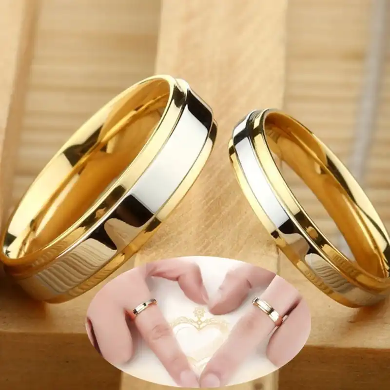 New Simple Design 316 Titanium Steel Lover Couple Rings Alliance