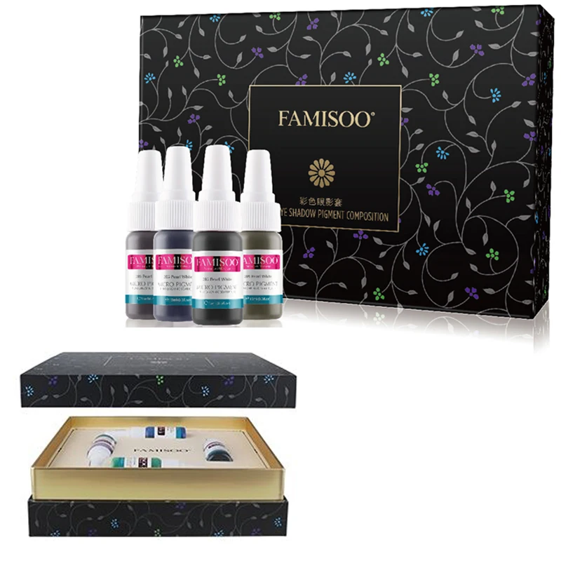 

FAMISOO 4pcs/box Eyebrow Lips Pigment Tattoo Makeup Liquid Permanent Tattoos Make Up pigmento microblading make up tinta