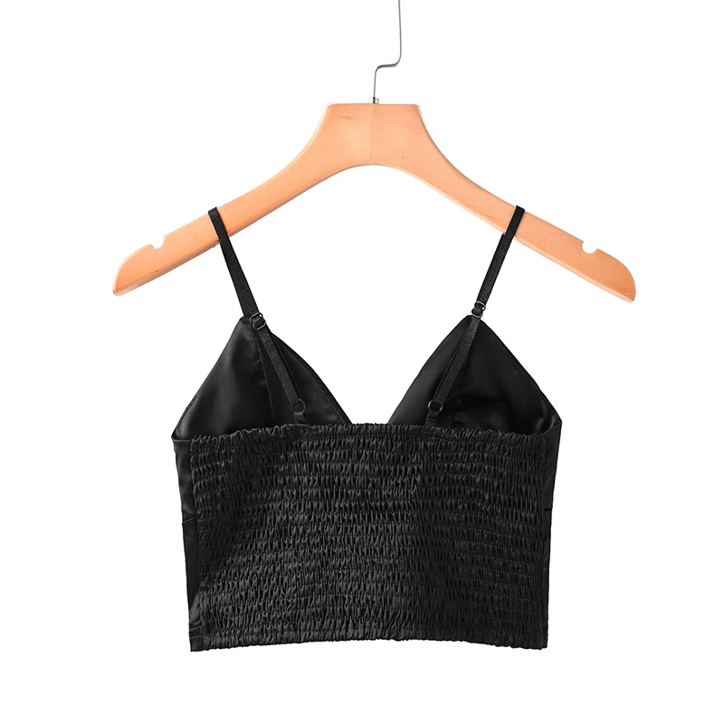 Модельные шелковые женские короткие топы 2019 Camisole Camis Bralette Strappy без подкладки