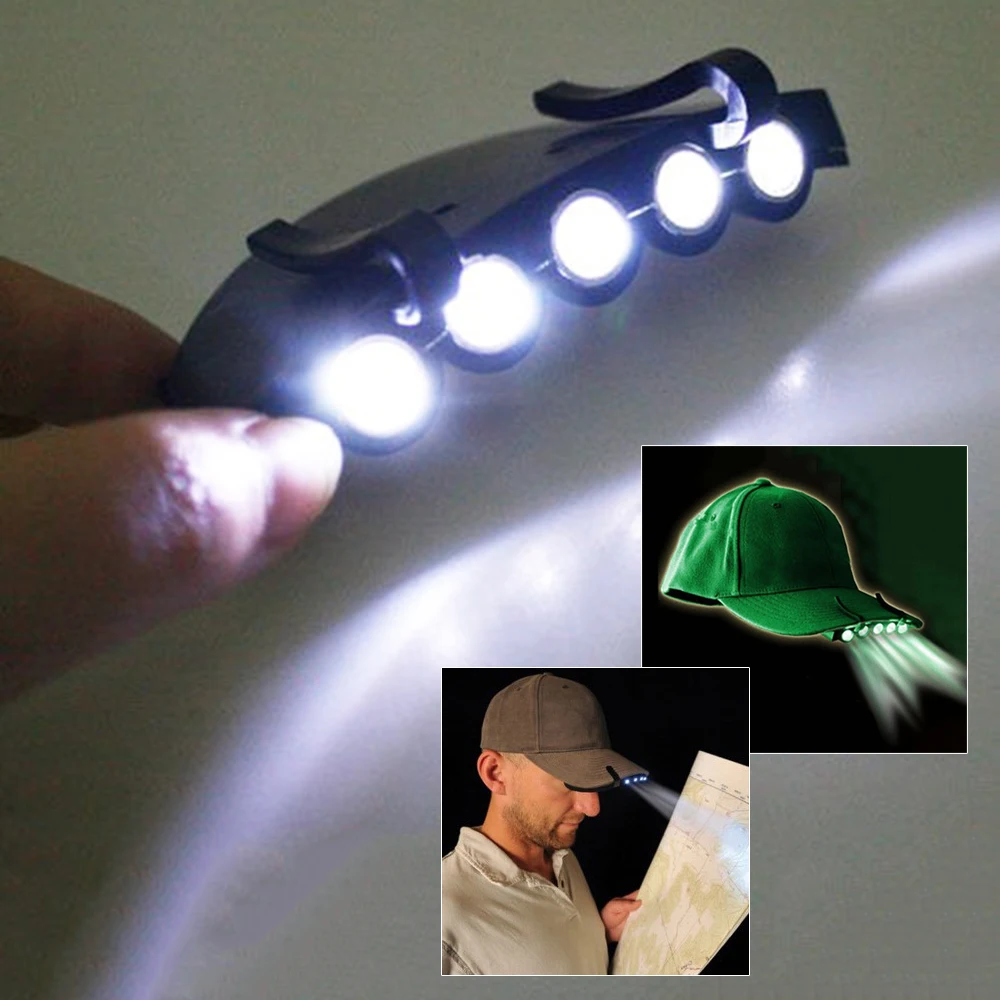 

High Quality Head Lamp 5 LED Battery Powered Headlight For Camping Fishing Outdoor Hat Torch Headlight JQ