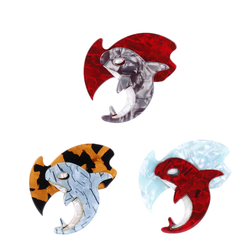 

Fant&Jack Summer popular brooches Aquatic creatures dolphin Acrylic Women Man Banquet Decoration Dress Jewelry brooches