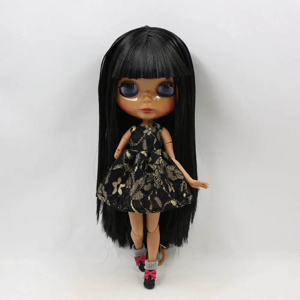 Кукла ICY DBS Blyth 1/6 bjd шарнирная кукла шарнирное тело темная кожа прямые черные