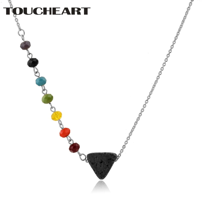 

TOUCHEART Custom Women Jewelry 7 Chakra Jewelry Crystal with lava Natural Birth Stone Necklace Stone Pendant Necklace SNE180025