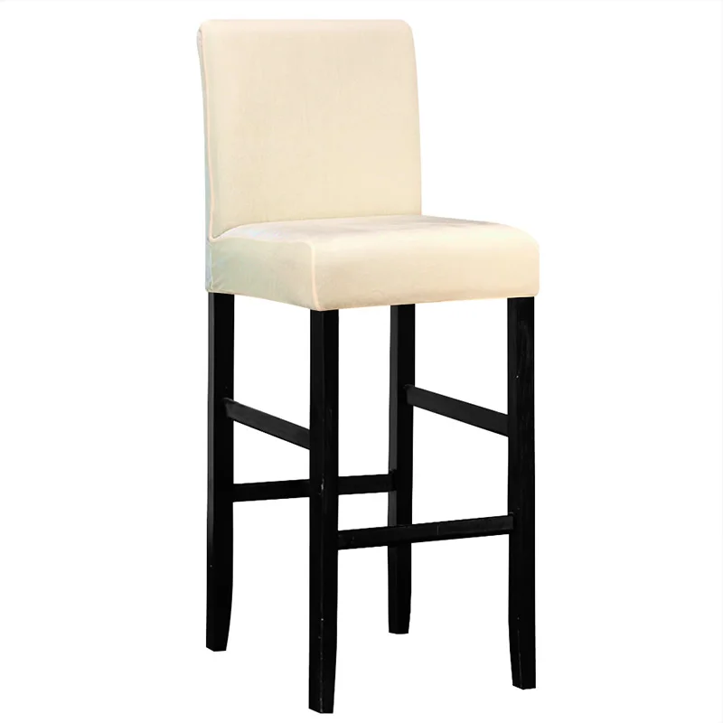 1 шт. бархатная ткань флис короткая спинка маленький размер Чехол для стула моющиеся эластичные чехлы для сидений чехлы для банкета отеля - Цвет: Velvet-Cream