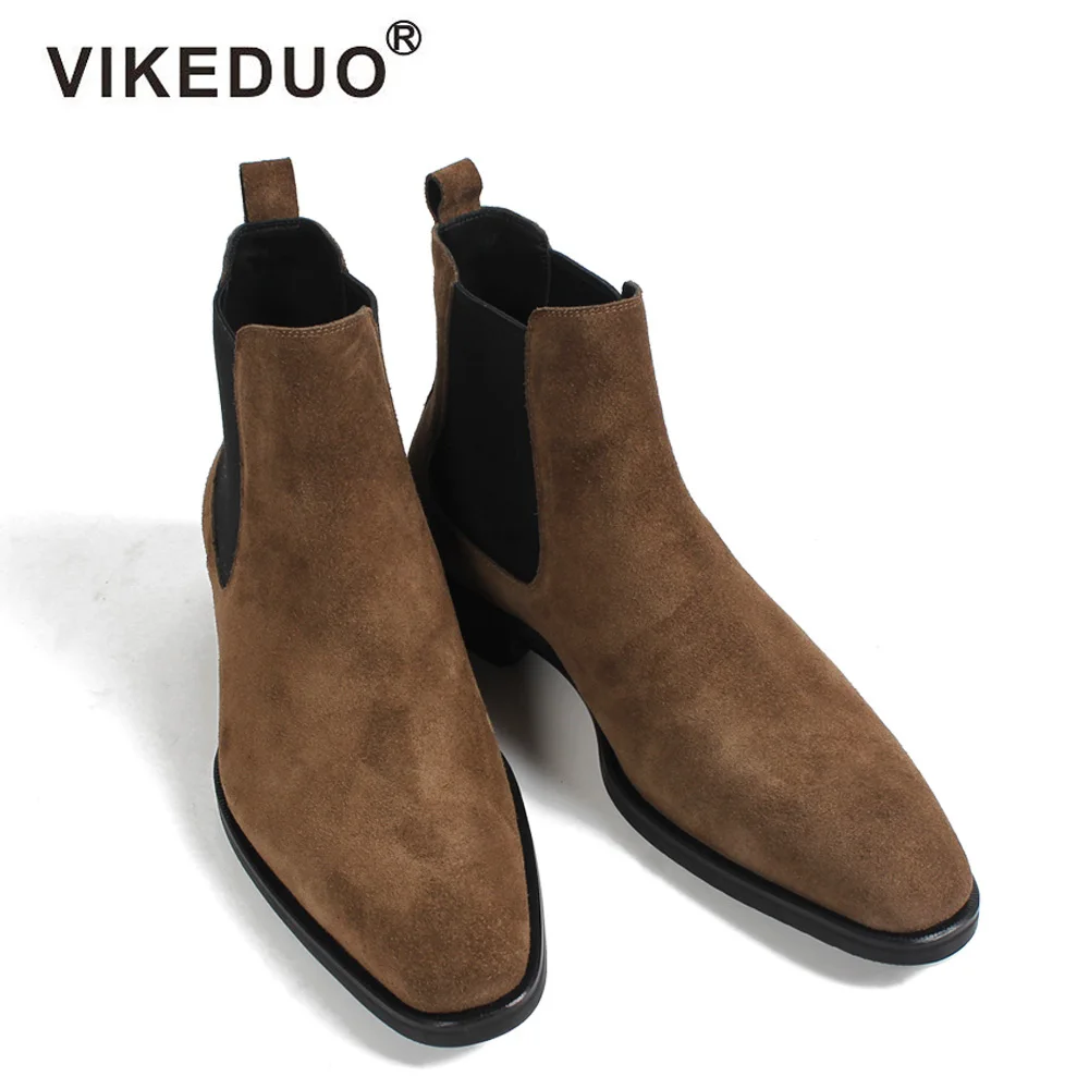 square toe suede boots