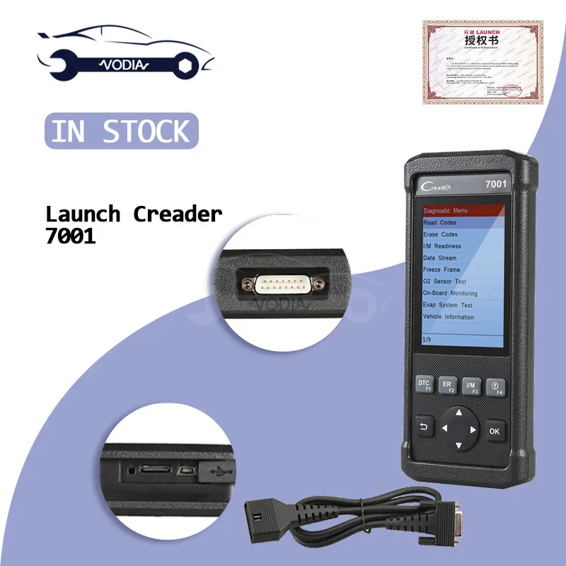 Launch CReader 7001 OBD2/EOBD сканер Авто диагностические инструменты 7001 OBDII считыватель кода печать данных через ПК и сброс масла для 61 автомобилей