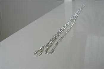 

Free shipping 50 meters/lot 2mm Clear Rhinestone Ribbon on Silver Setting Diamond Ribbon for Wedding bouquet supplies decor