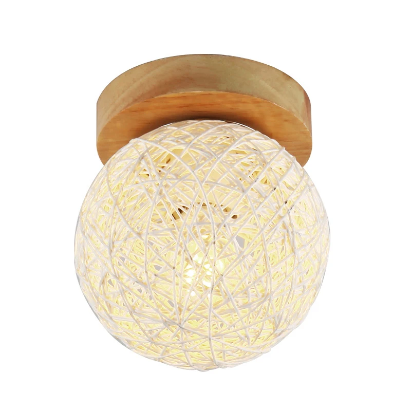 ФОТО Modern Minimalist Ceiling Light Round Ceiling Lamp Wood Rattan Weave Light For Kitchen Dining Room Bedroom Foyer Study CL190
