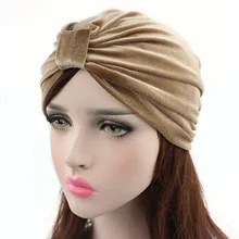 Женские тюрбан индийские шапки в стиле Celeb неоновые шапки винтажные двойные стрейч-головной убор бархатные мягкие головные повязки аксессуары для волос