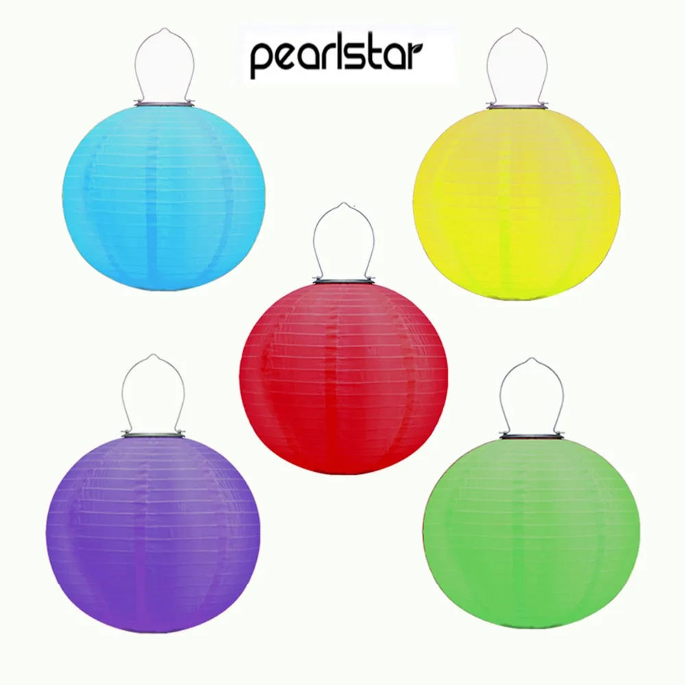 

Pearlstar5pcs Chinese Waterproof Outdoor Garden Solar Lanterns 30 cm Christmas decoration Hanging Solar Lamps LED Light Lanterns