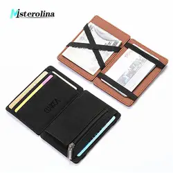 Misterolina мини бумажник мужской маленький кошелек Бизнес искусственная кожа Волшебные кошельки высокого качества портмоне кредитной