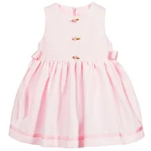 Новое летнее платье для девочек, розовые платья с бантом для малышей