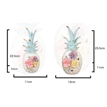 

VILEAD 10'' 8.8'' 2 Size Colorful Mosaic Flower Ceramic Pineapple Miniatures Figurines Fruit Crafts for New Year Home Decoracion