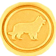 Пользовательские картина Ретро логотип свадебные приглашения воск печать штамп подарочная коробка набор ретривер собака