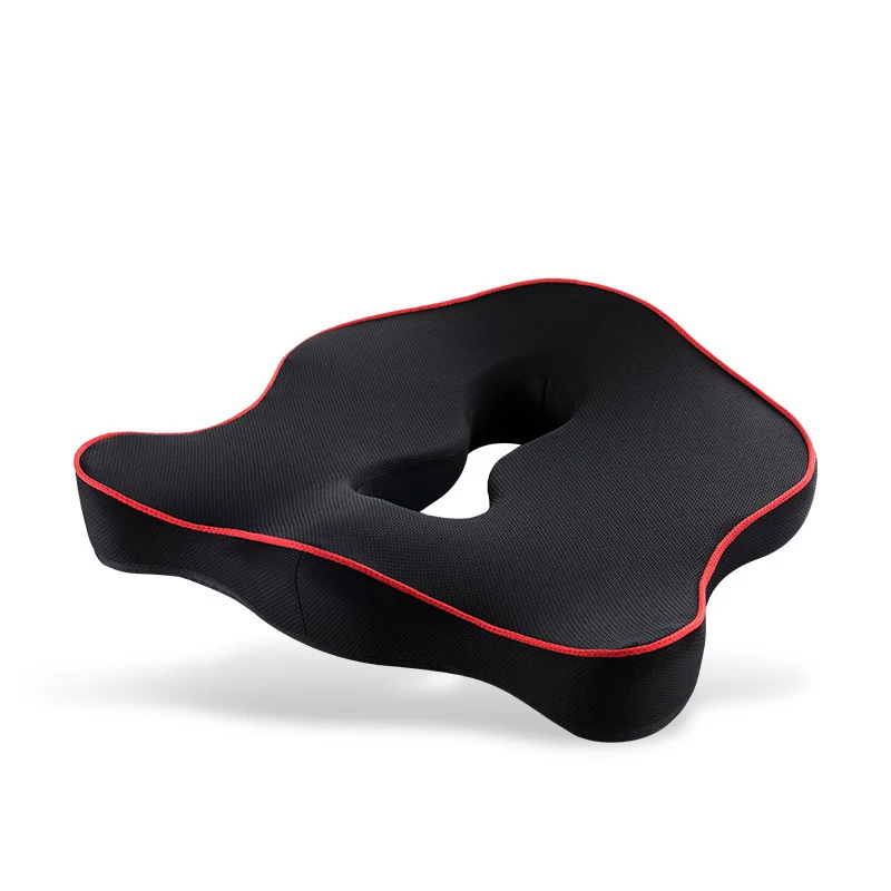 Полиэфирные подушки для автомобильных сидений с эффектом памяти для увеличения роста автокресла, мягкий коврик для использования в домашних офисных стульях - Название цвета: black red