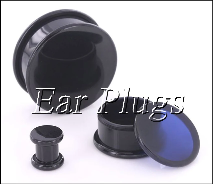 Goedkoop Box Stekkers zwart acryl draad hollow center stash oordop meters oor tunnel expander 10 24mm 80 stks zak A0493