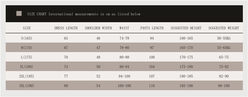 Army Mix Size Chart