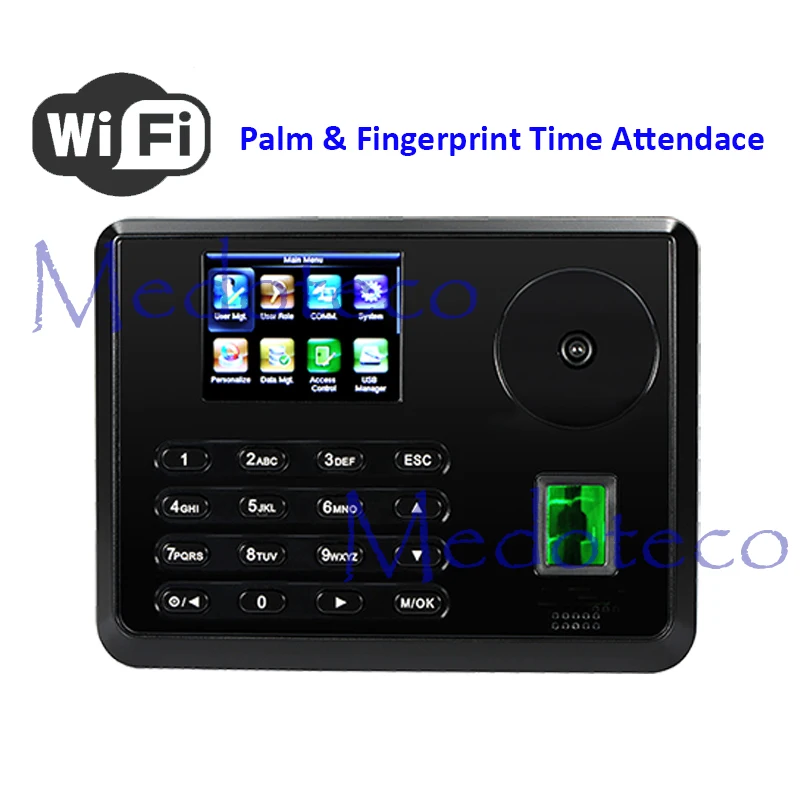 

New Wifi Palm Time Attendance Employee Hybird Biometric Electronic Attendance BioID Fingerprint Time Recorder Free Software