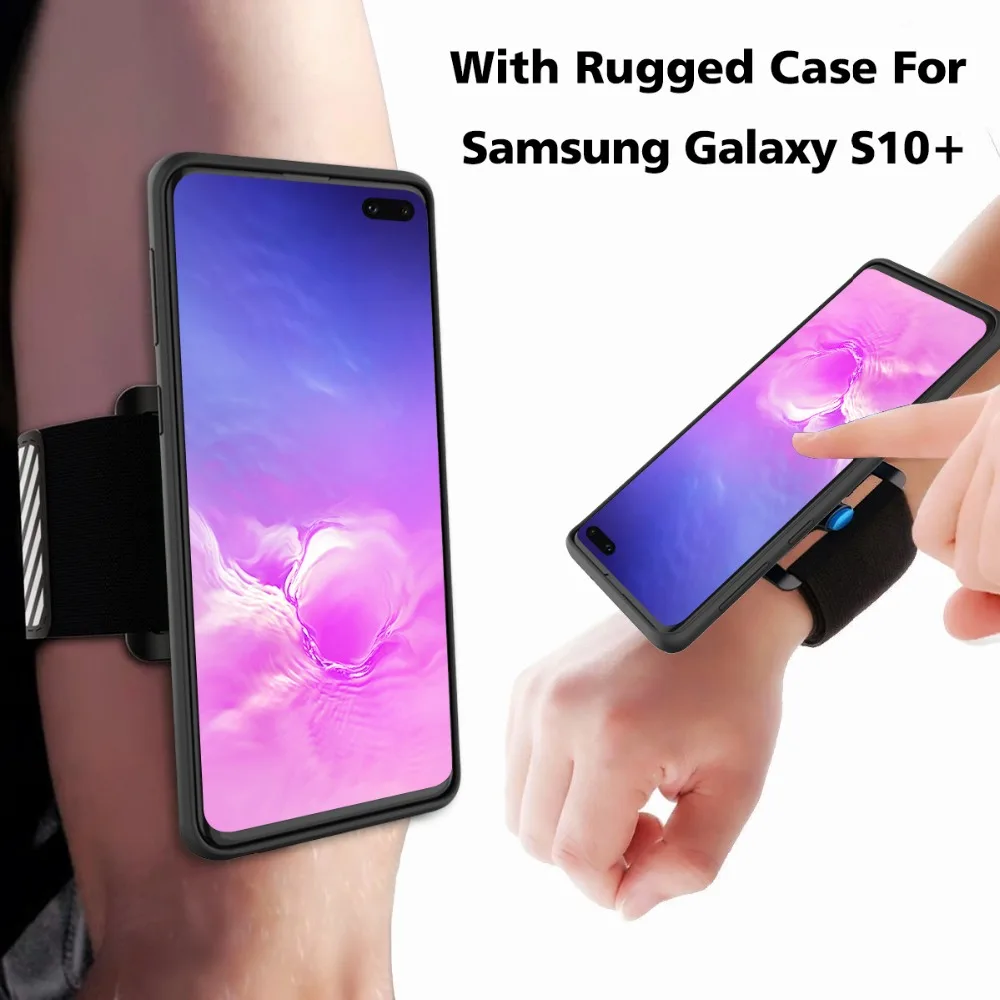 

Running Armband Case for Samsung Galaxy S10 S10E S10+Plus, Detachable Wristband for Hiking Jogging Biking Workouts