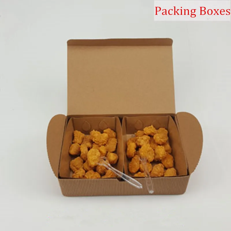 

Brown Paper takeaway food boxes, Chicken rice Snack fries fried food takeaway Box