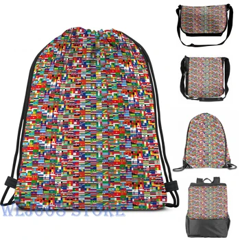 

Funny graphic print shoulder Bags women World Flags (3) Single shoulder backpack travel for men Gym Bag