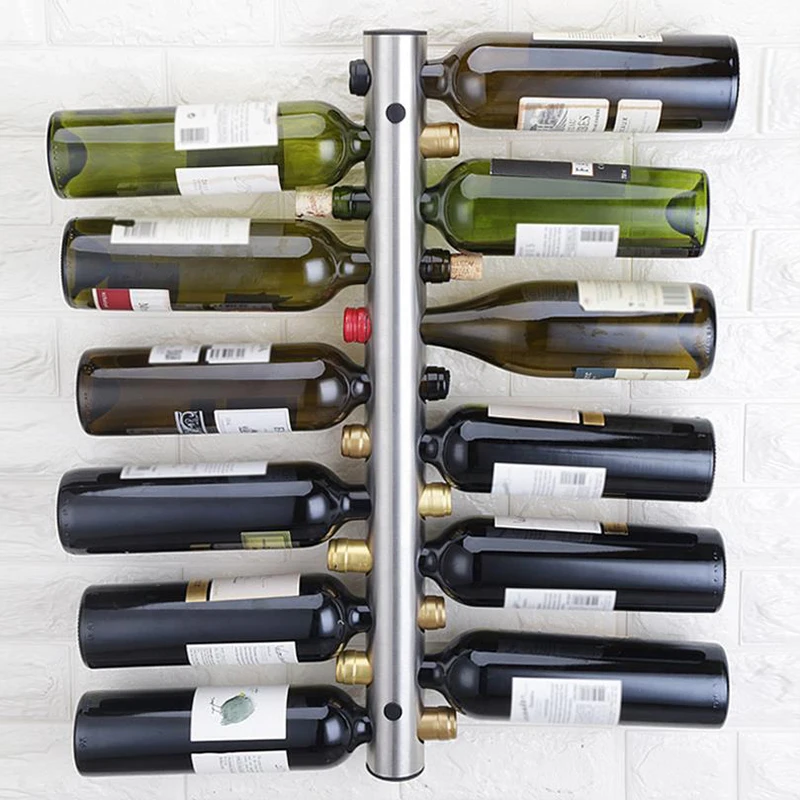 8 Holes Stainless Steel Wine Bottle Holder Kitchen Bar Wine Hanger Rack Red Wine Bottle Display