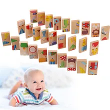 Модные Обучающие игрушки 28 шт. набор животных головоломки домино игрушки деревянные головоломки-домино Blcoks Дети Детские игрушки Детские 30LY17