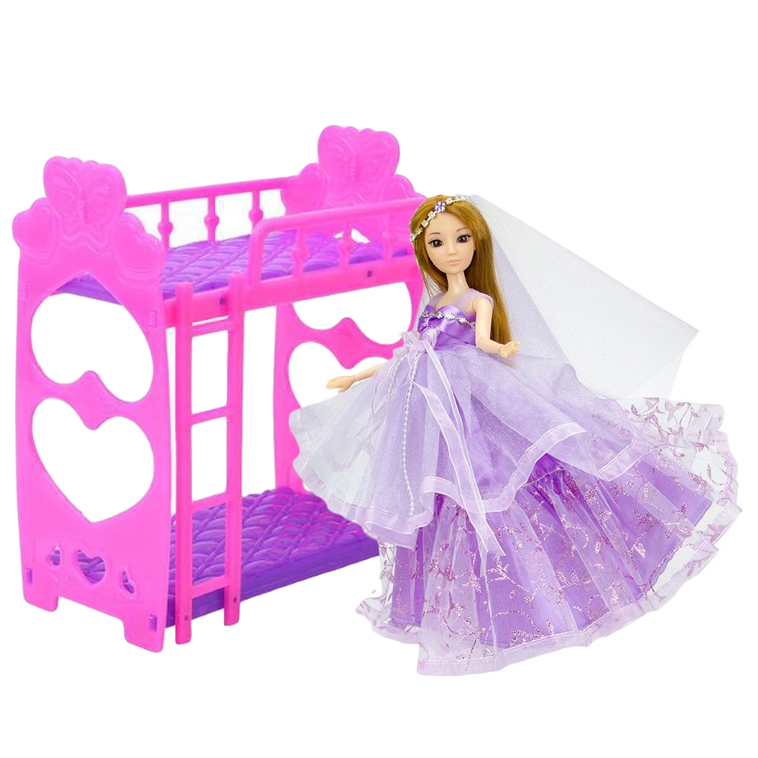 Mini Furniture Bedroom Doll Bunk Bed Dollhouse Kid Girl Toy Gift 1:12 Doll House