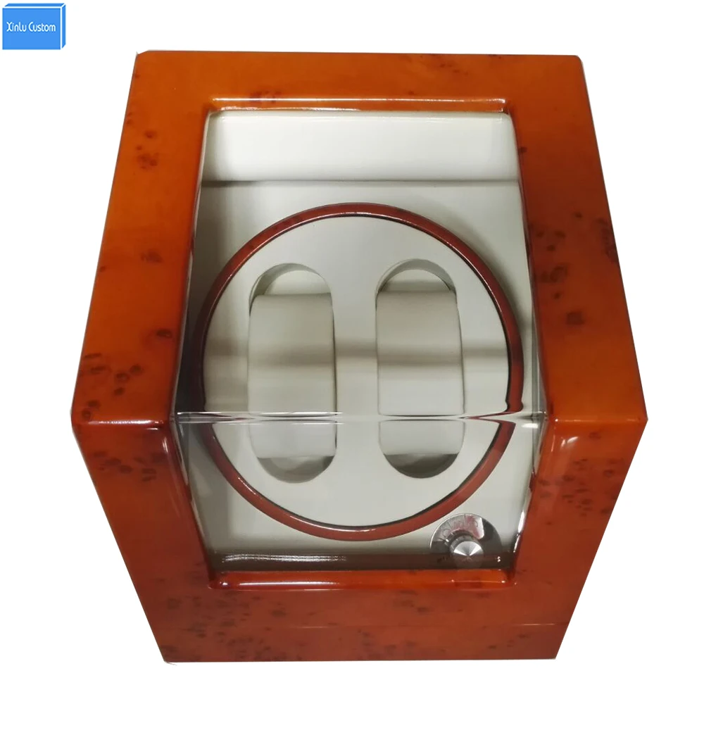 Automatic Box Watch Winder 2 Mechanical Wood Gloosy Leather EXW Drop Shipping OEM Factory Supply Xinlu Custom |