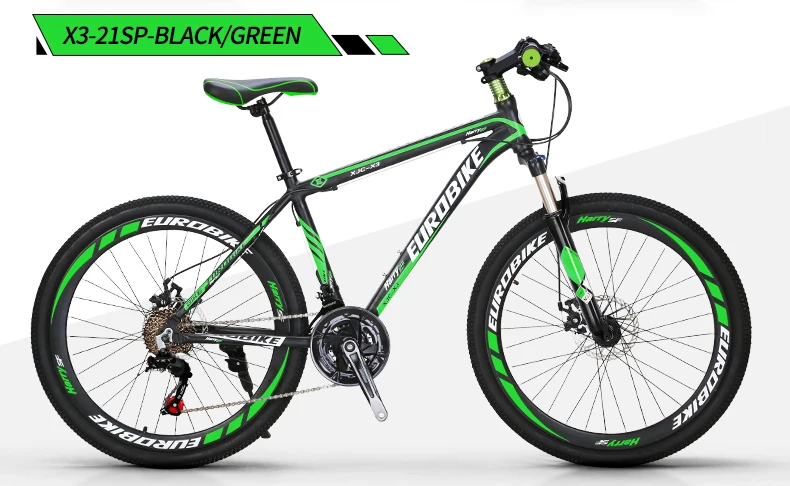 Top EUROBIKE 21 Speed Aluminum Mountain bike Dual Disc Brake Mountain bicycle 6