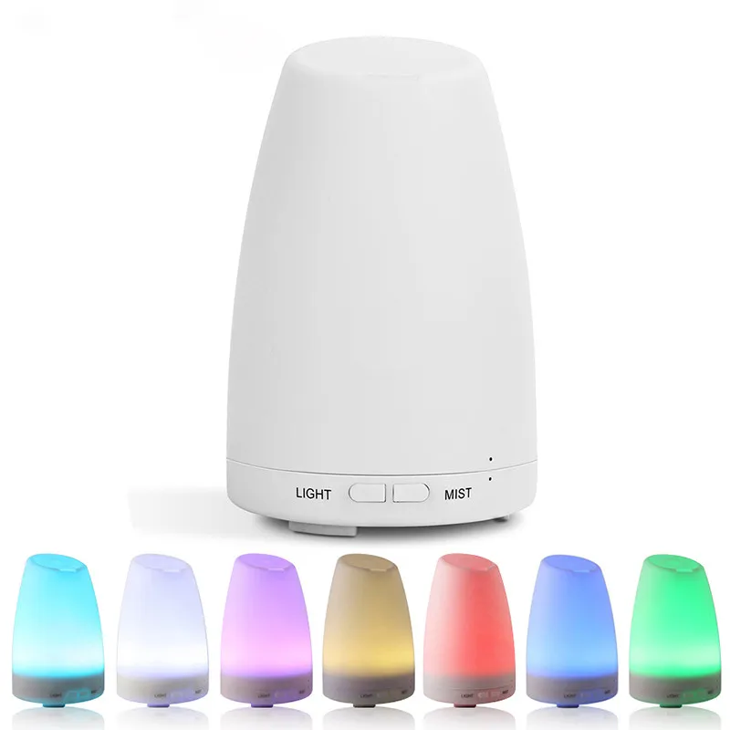 Baratos Humidificador ultrasónico difusor de aceite esencial fresco de la niebla de la aromaterapia 7 Color LED luz para el hogar dormitorio sala de estudio de Yoga
