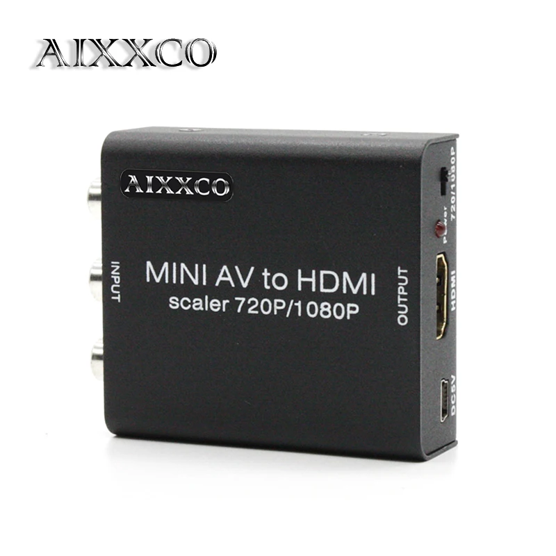 AIXXCO Alloy 1080P RCA to HDMI AV CVBS to HDMI AV2HDMI Mini AV to HDMI Converter
